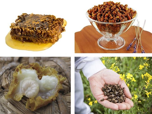 Propóleos, clavijas, bee -bee, gelatina real