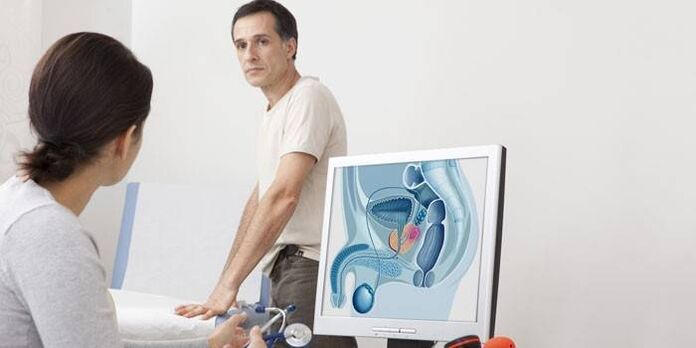 Hombre en una cita con el médico